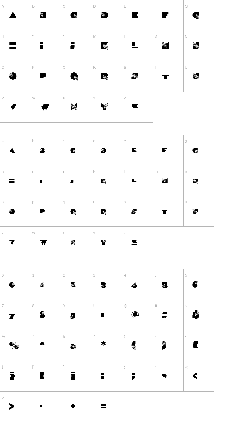 Character Map Simaloa_Becker_Caps Font