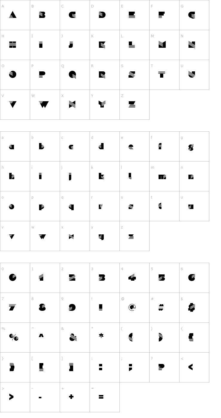 Character Map Simaloa_Becker Font