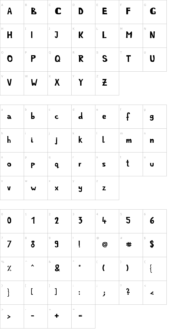 Character Map Simple Life Font