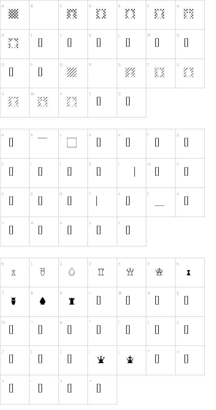 Character Map SimpleChessFont Font