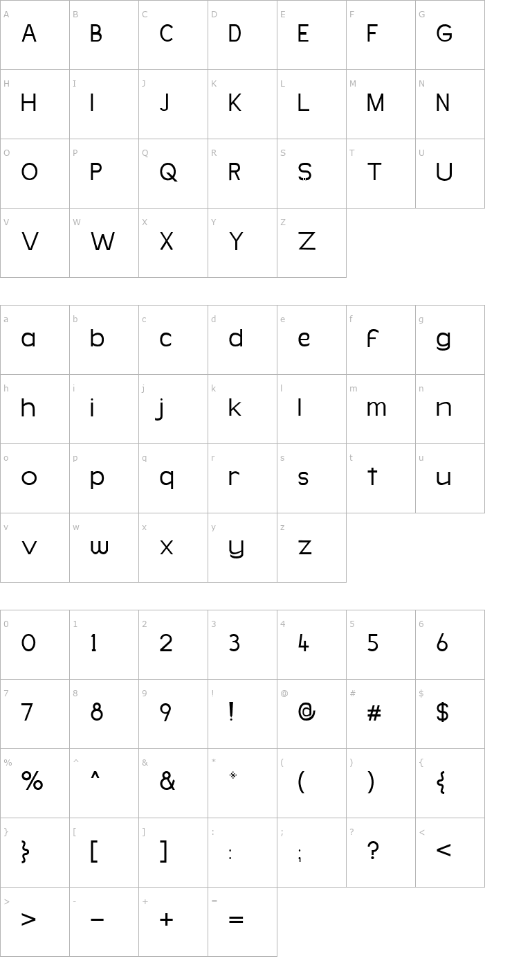 Character Map Simpleman Font
