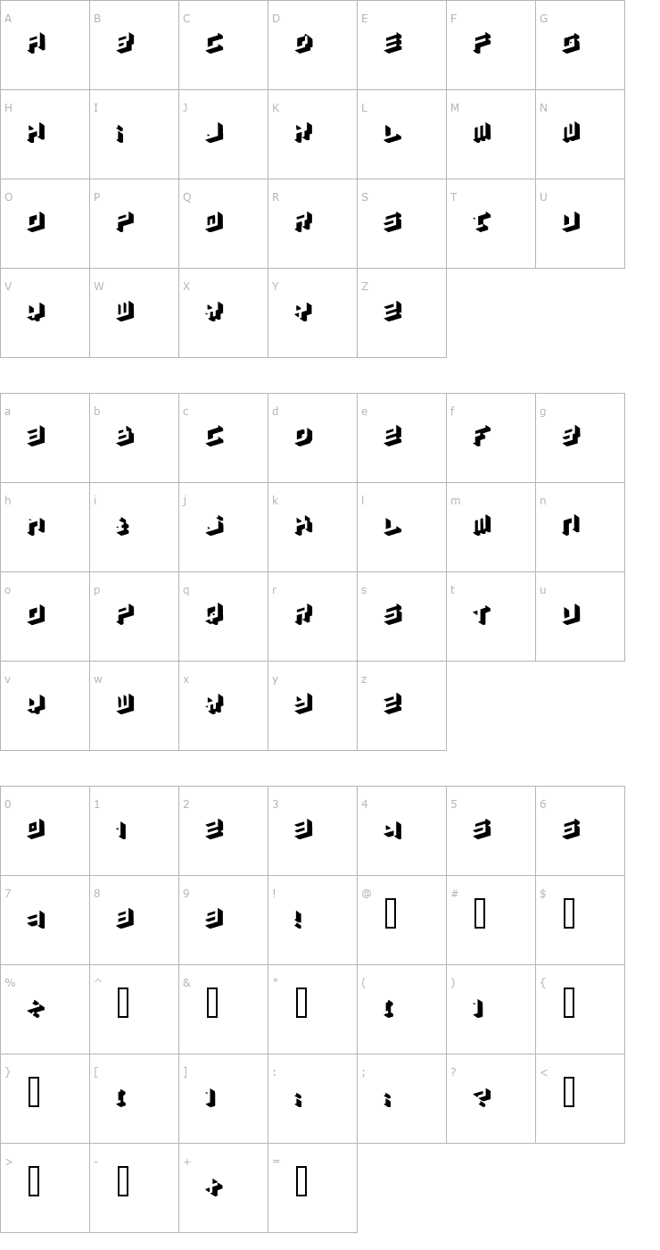 Character Map SimpleType Font