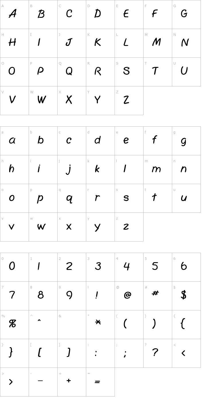 Character Map SimplicityExtraBold Font