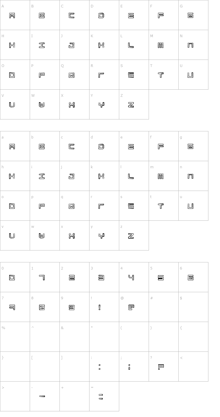 Character Map Simply Mono Dirty Font