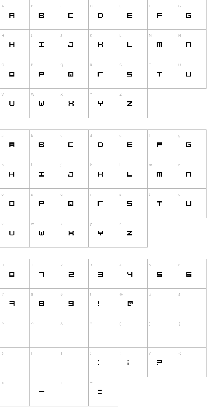 Character Map Simply Mono Font