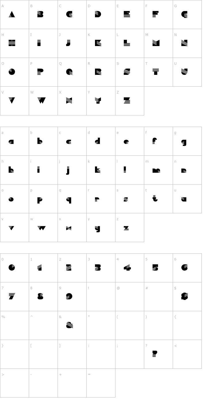 Character Map Sinalco Font