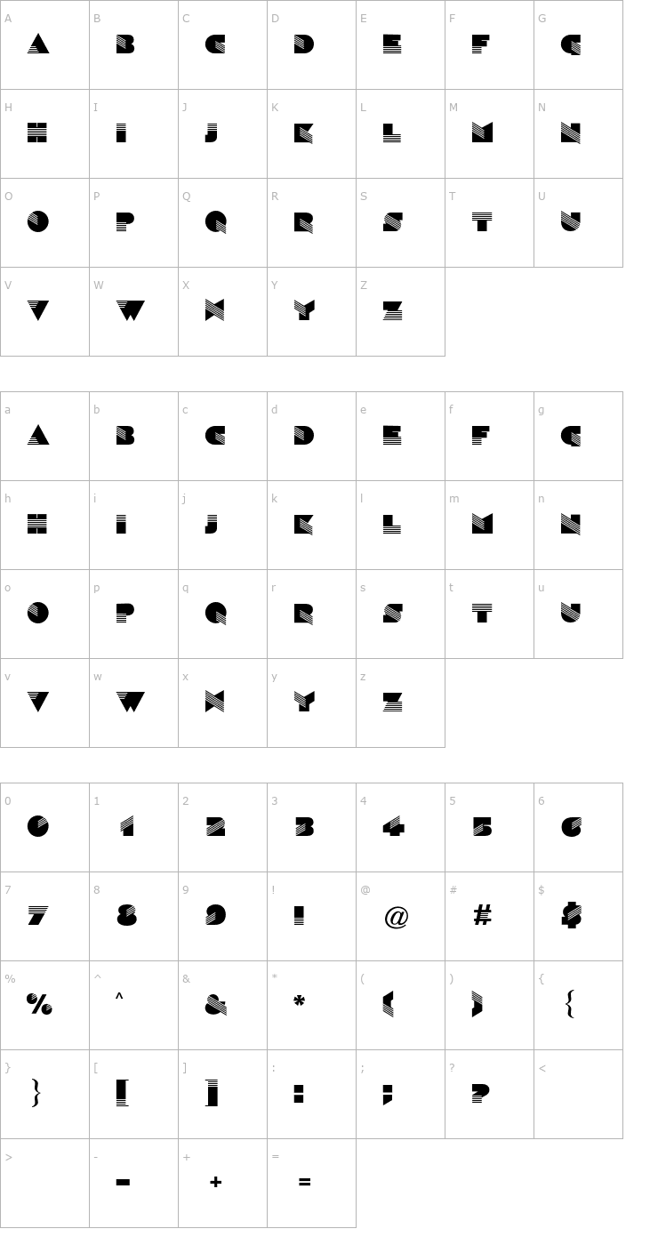 Character Map Sinaloa CG Font