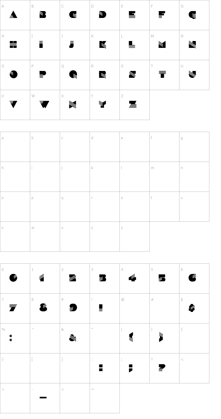 Character Map Sinaloa_DG Font