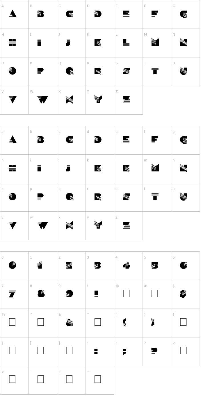 Character Map Sinaloa Regular Font