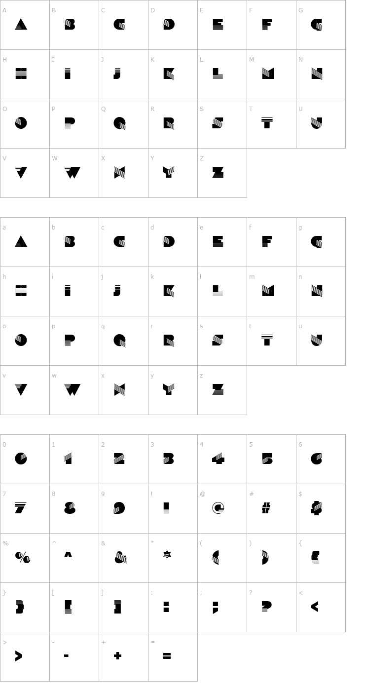 Character Map SinaloaICG Font