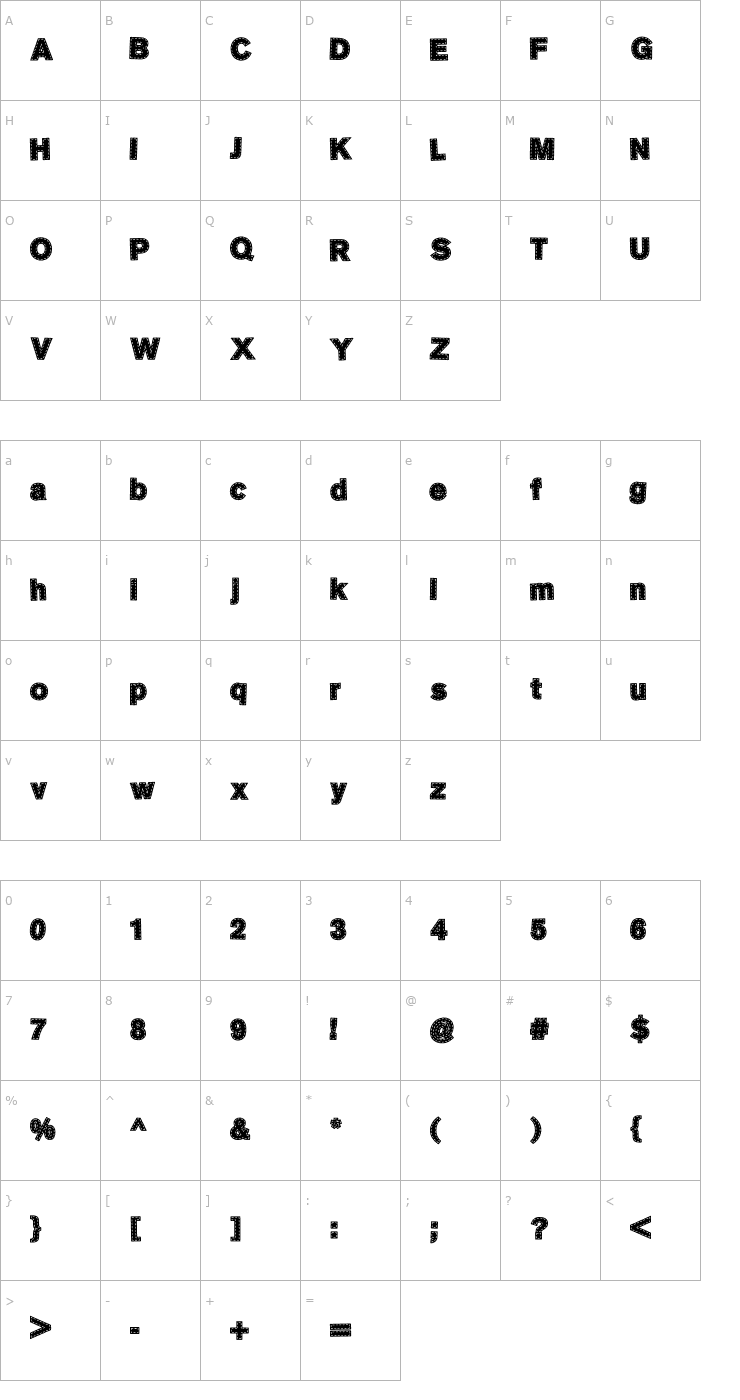 Character Map Singer Mears Font