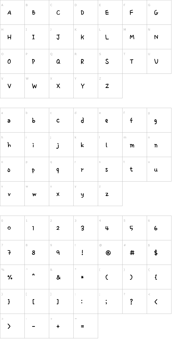 Character Map Single Day Font