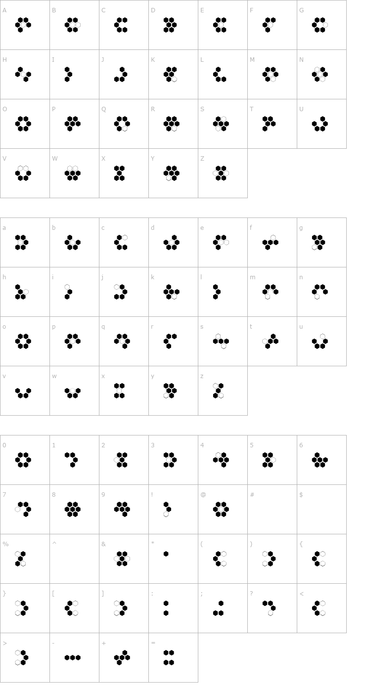 Character Map Sixgun Font