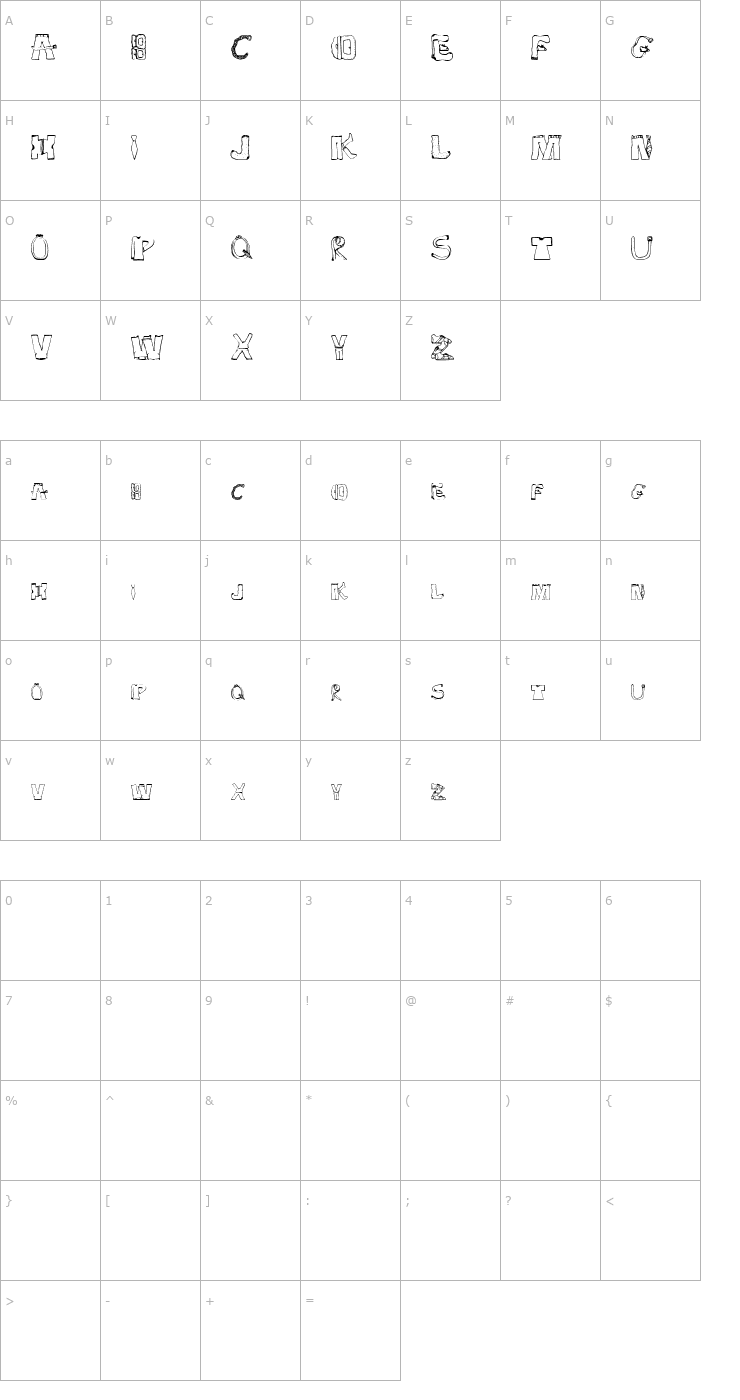 Character Map SketchClothes Font