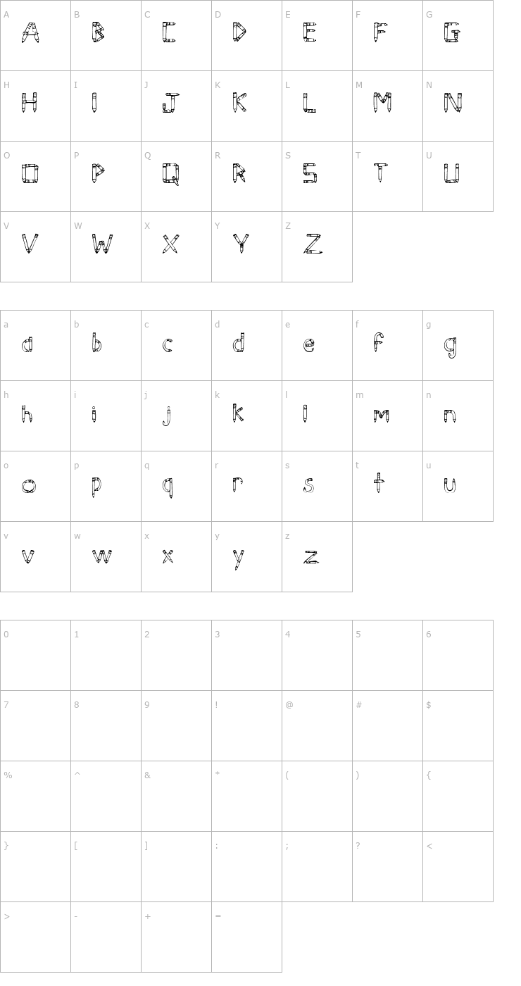 Character Map SketchPencils Font