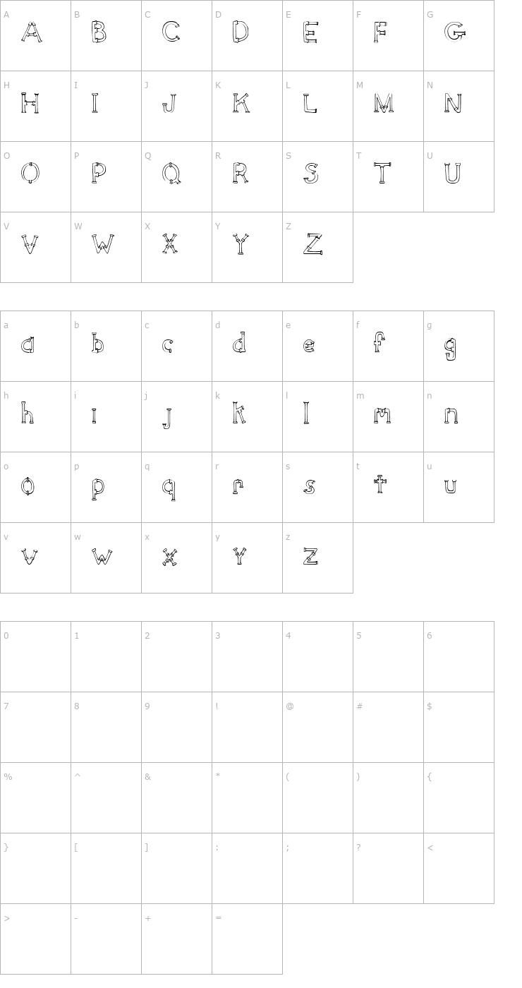Character Map SketchPipes Font