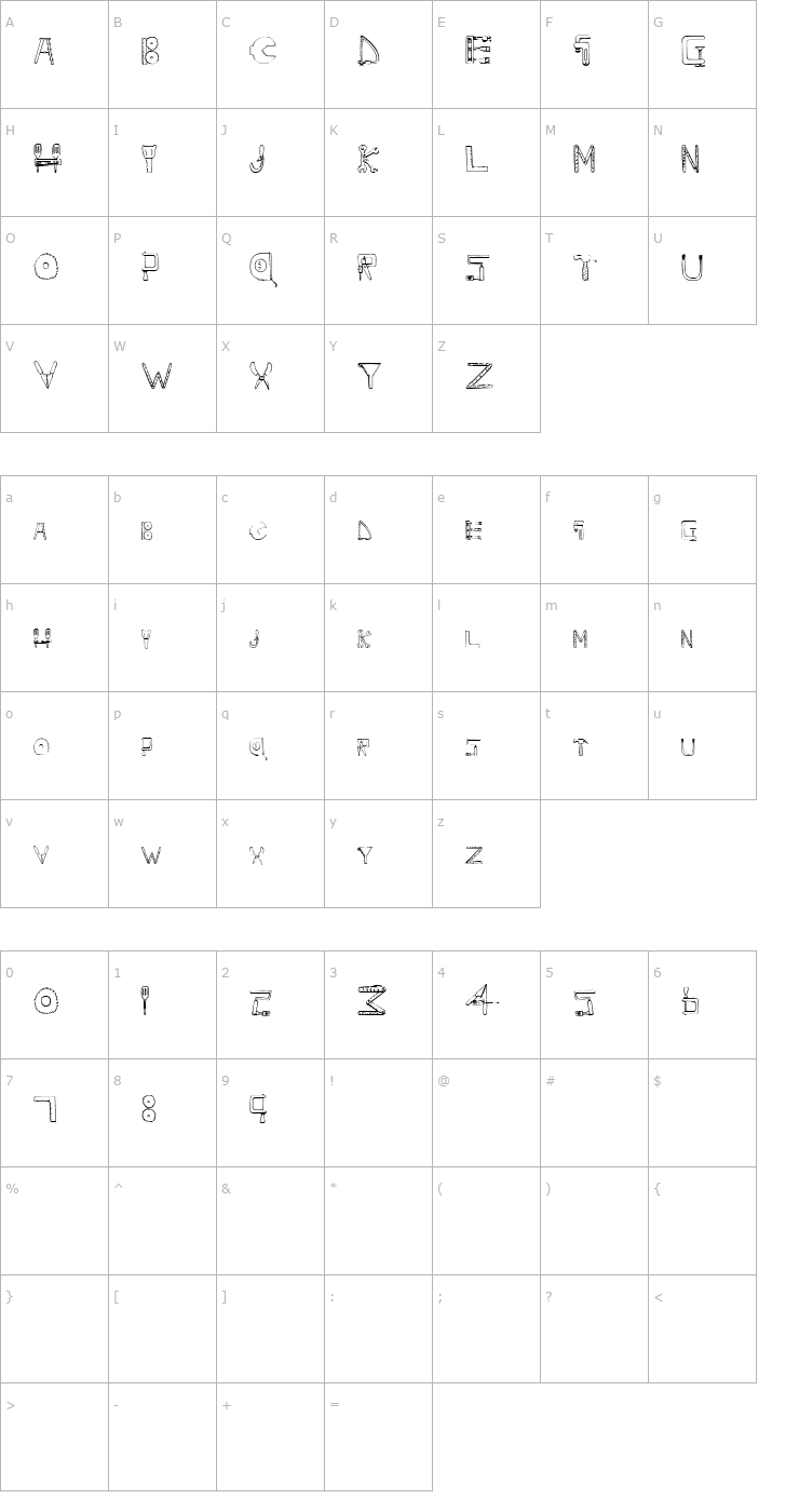 Character Map SketchTools Font