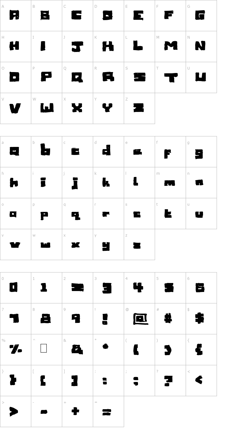 Character Map Sketchy by spud1077 Font