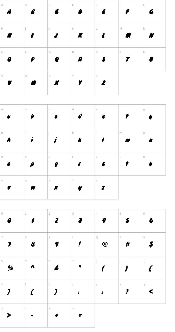 Character Map SkidoosD Font