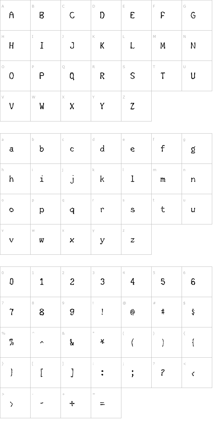 Character Map Skigway Font