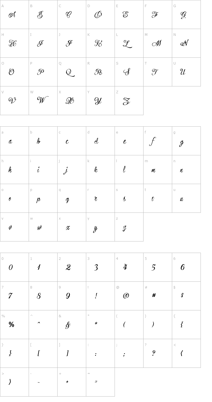 Character Map SkinDeepBB Font