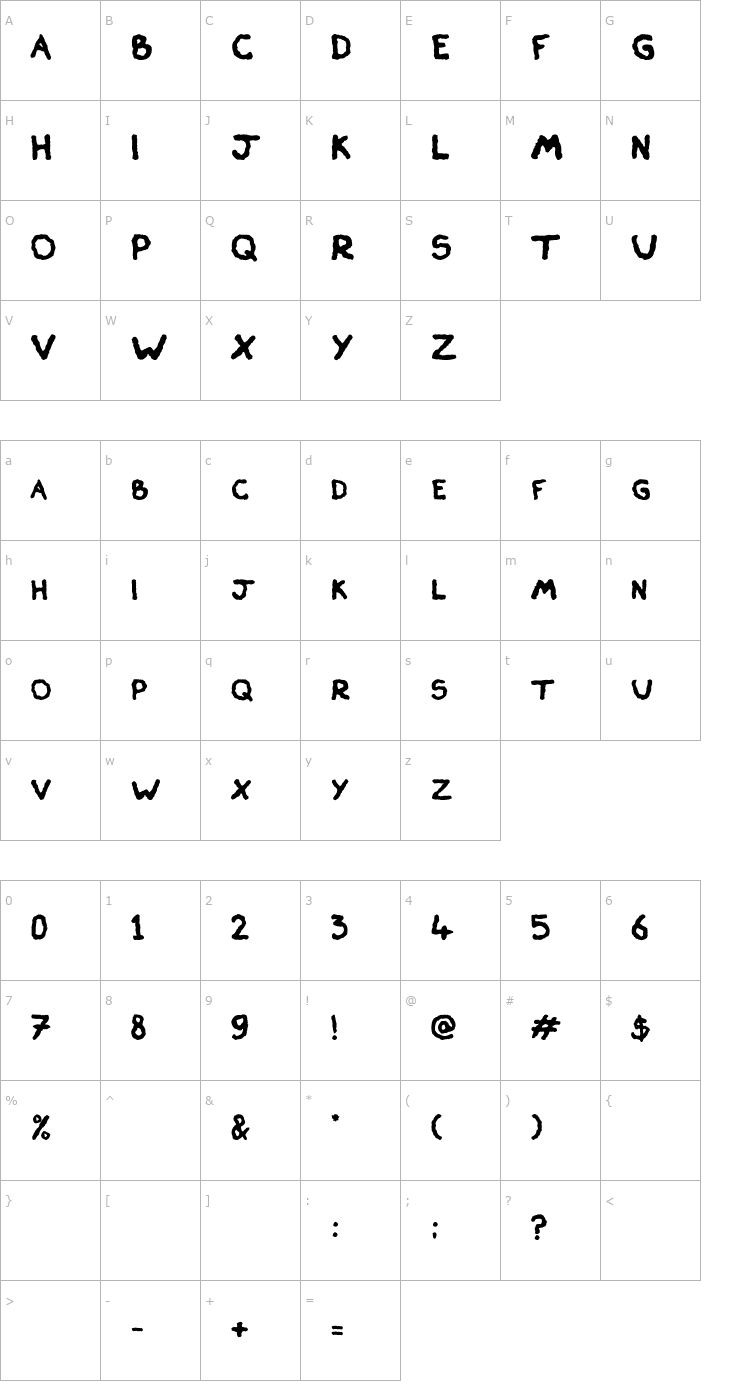Character Map Skiver Font