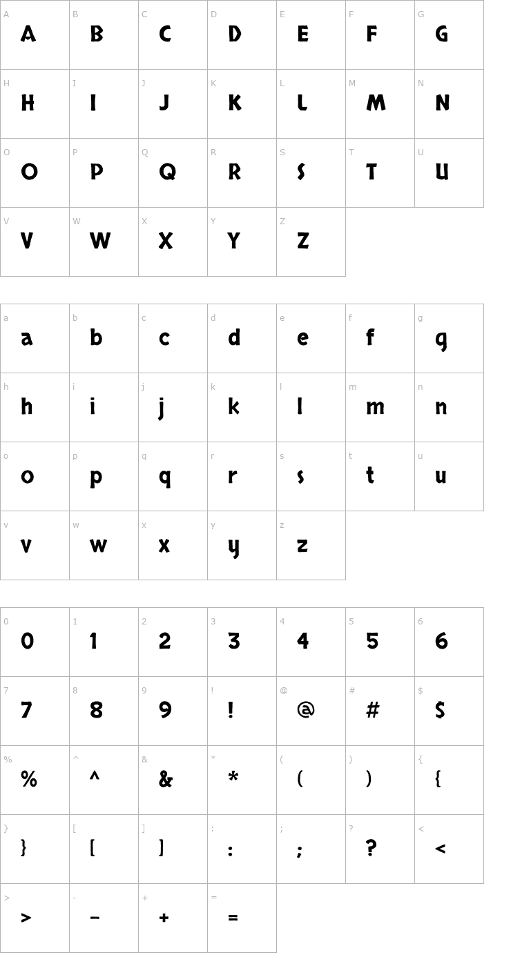 Character Map Skranji Font
