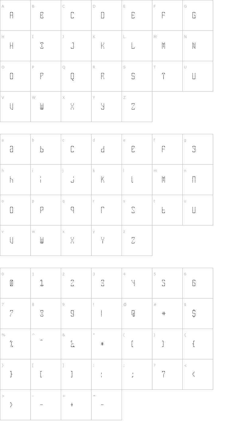 Character Map SkreanRegular Font