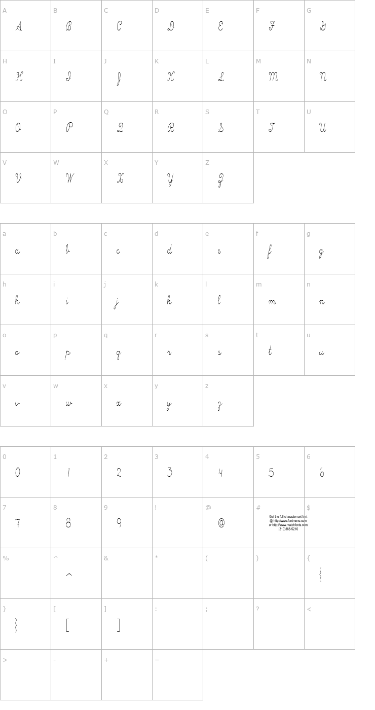 Character Map Skryptaag Tryout Font