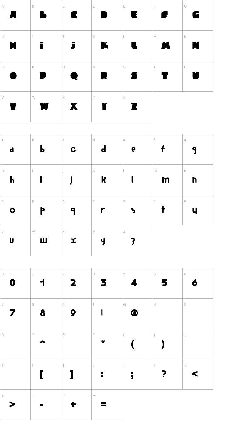 Character Map Skull Font 00 Font