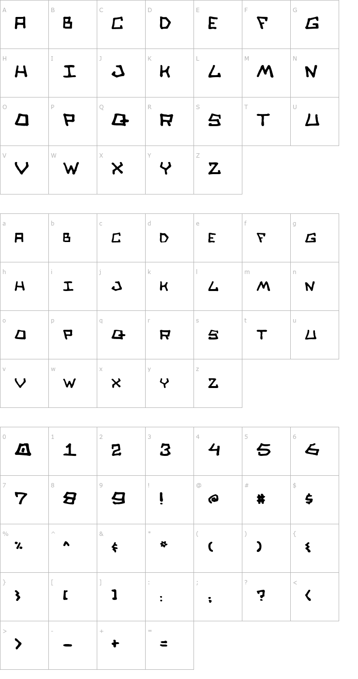Character Map Skull Salad Font