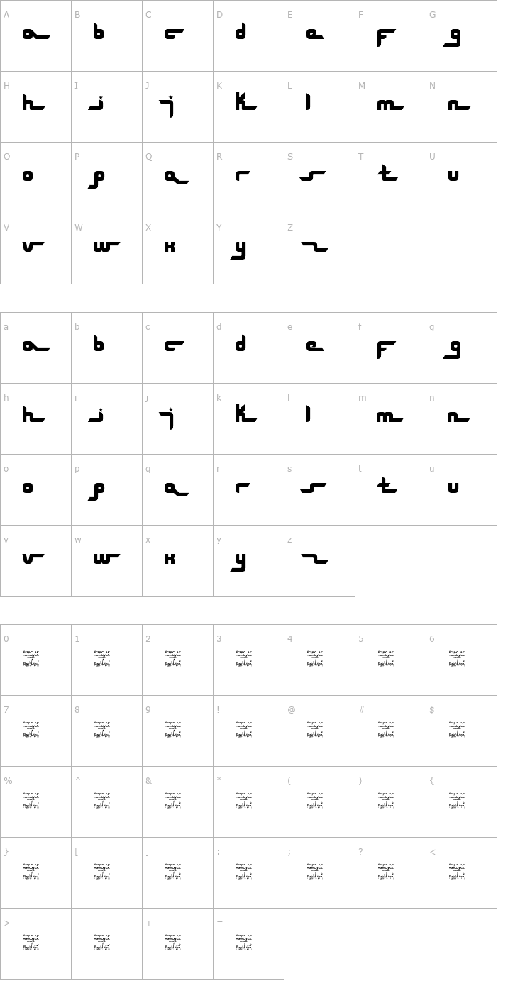 Character Map SL Drops Of Moonlight Font