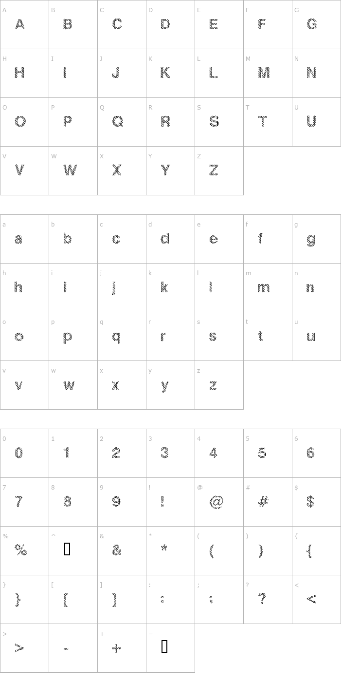 Character Map Slang King Font