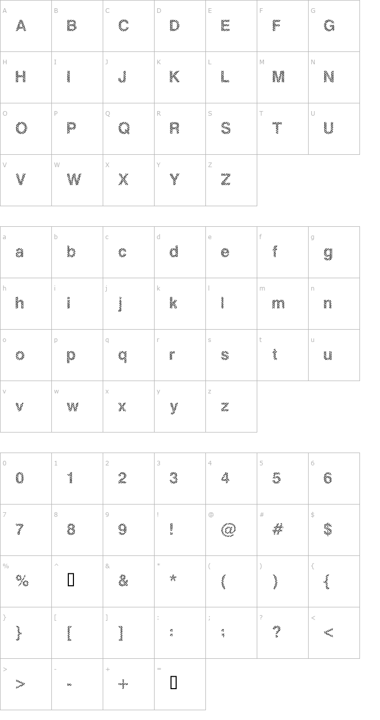 Character Map Slang King OTF Font