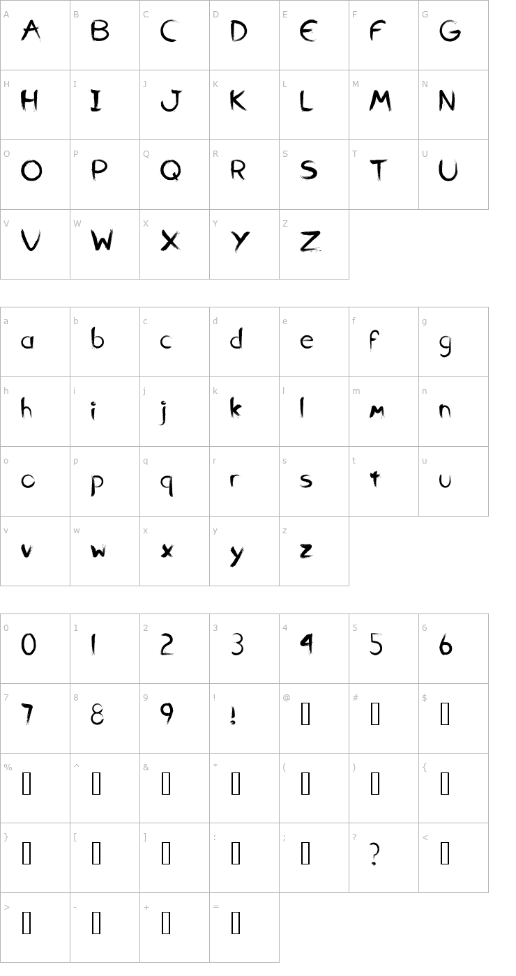 Character Map Slasher Font