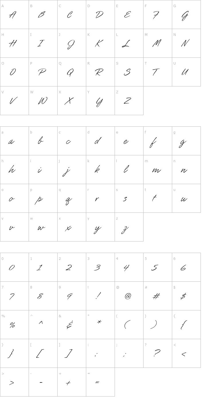 Character Map SlashHmk Font