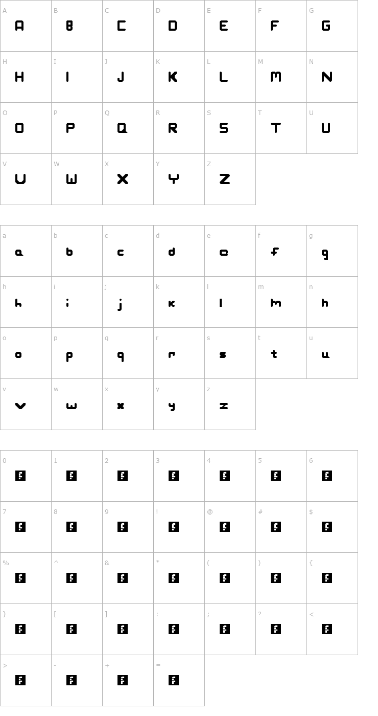 Character Map Slashman Font