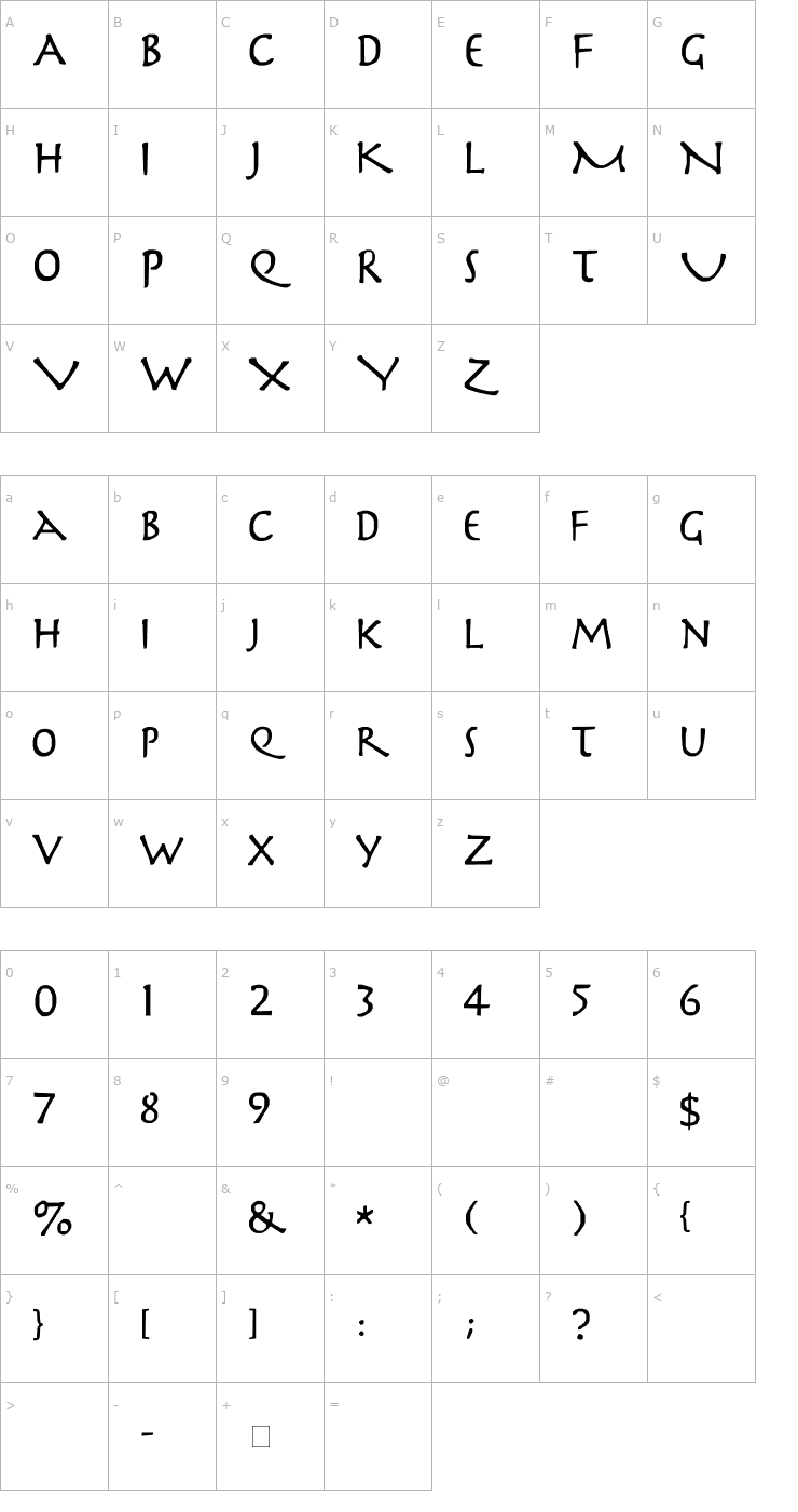 Character Map Slayer Font