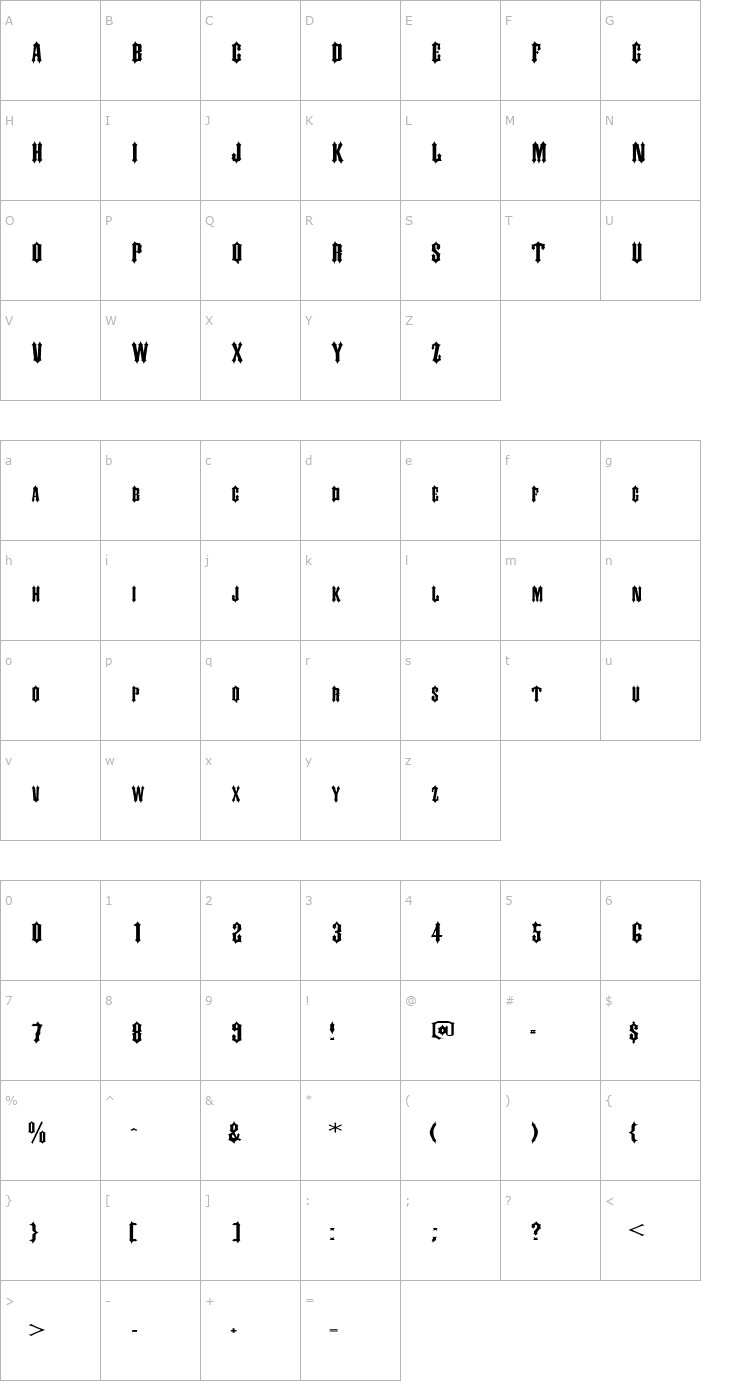 Character Map SlayerExtended Font