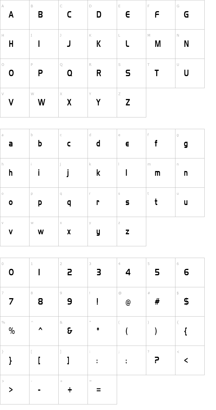 Character Map Slickerest Regular Font