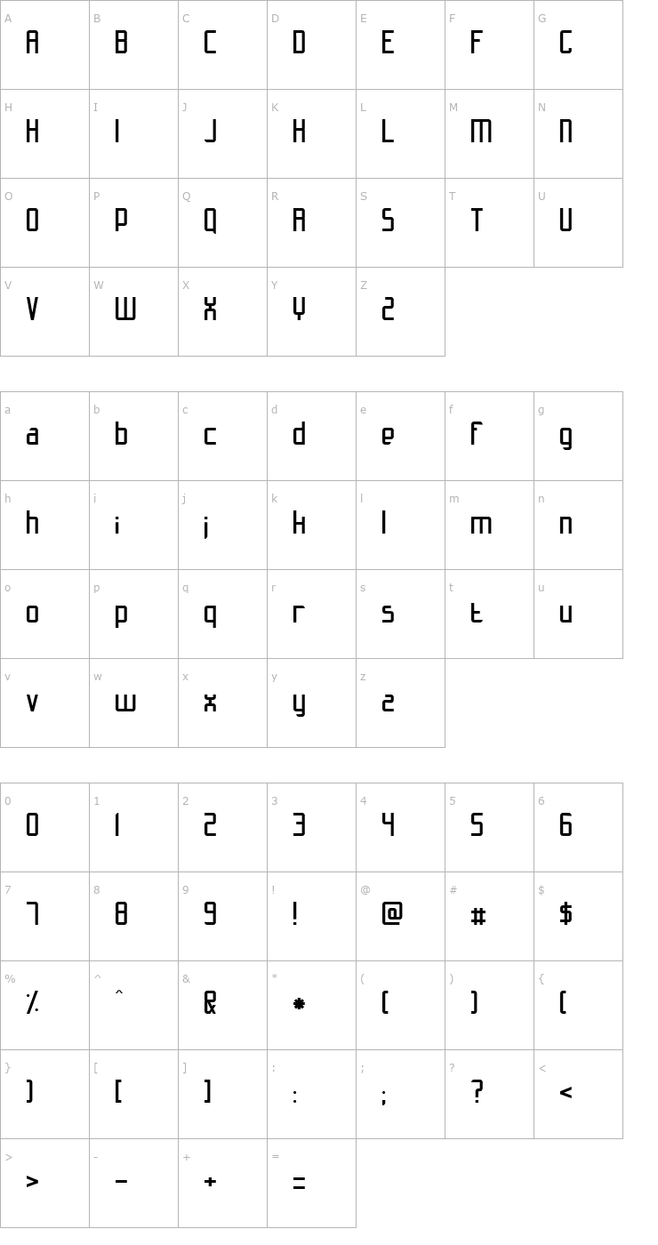 Character Map Slidfis Font