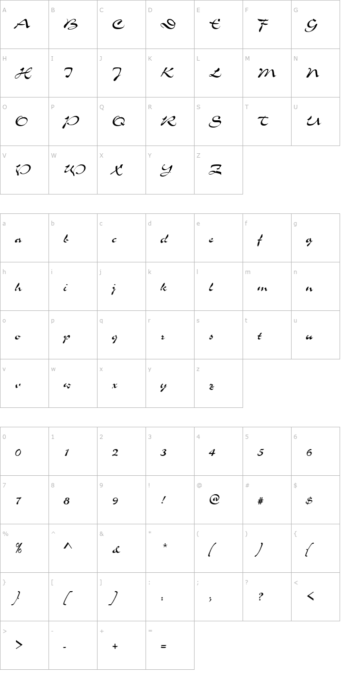 Character Map SloganD Font