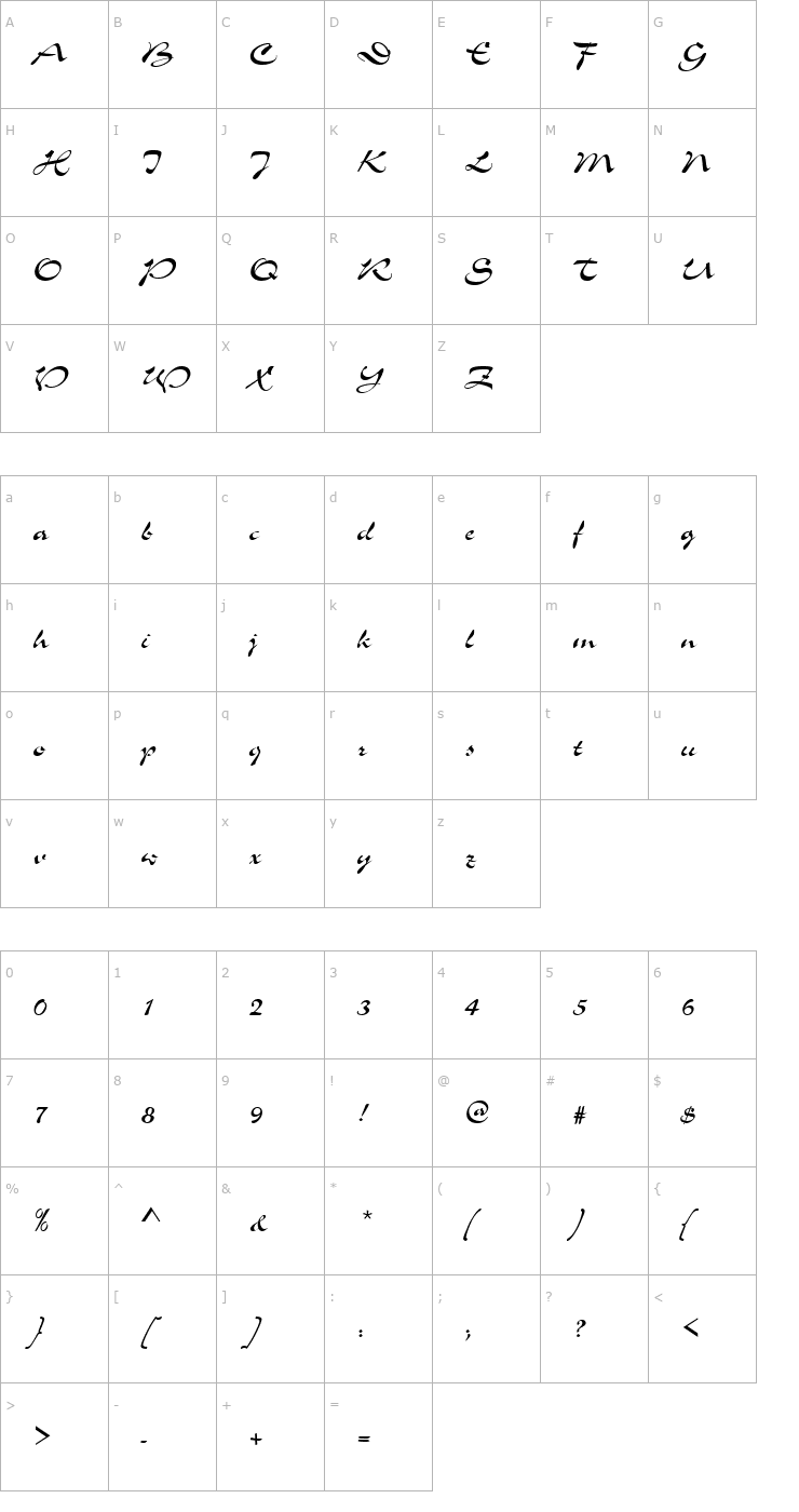Character Map SloganJoiD Font