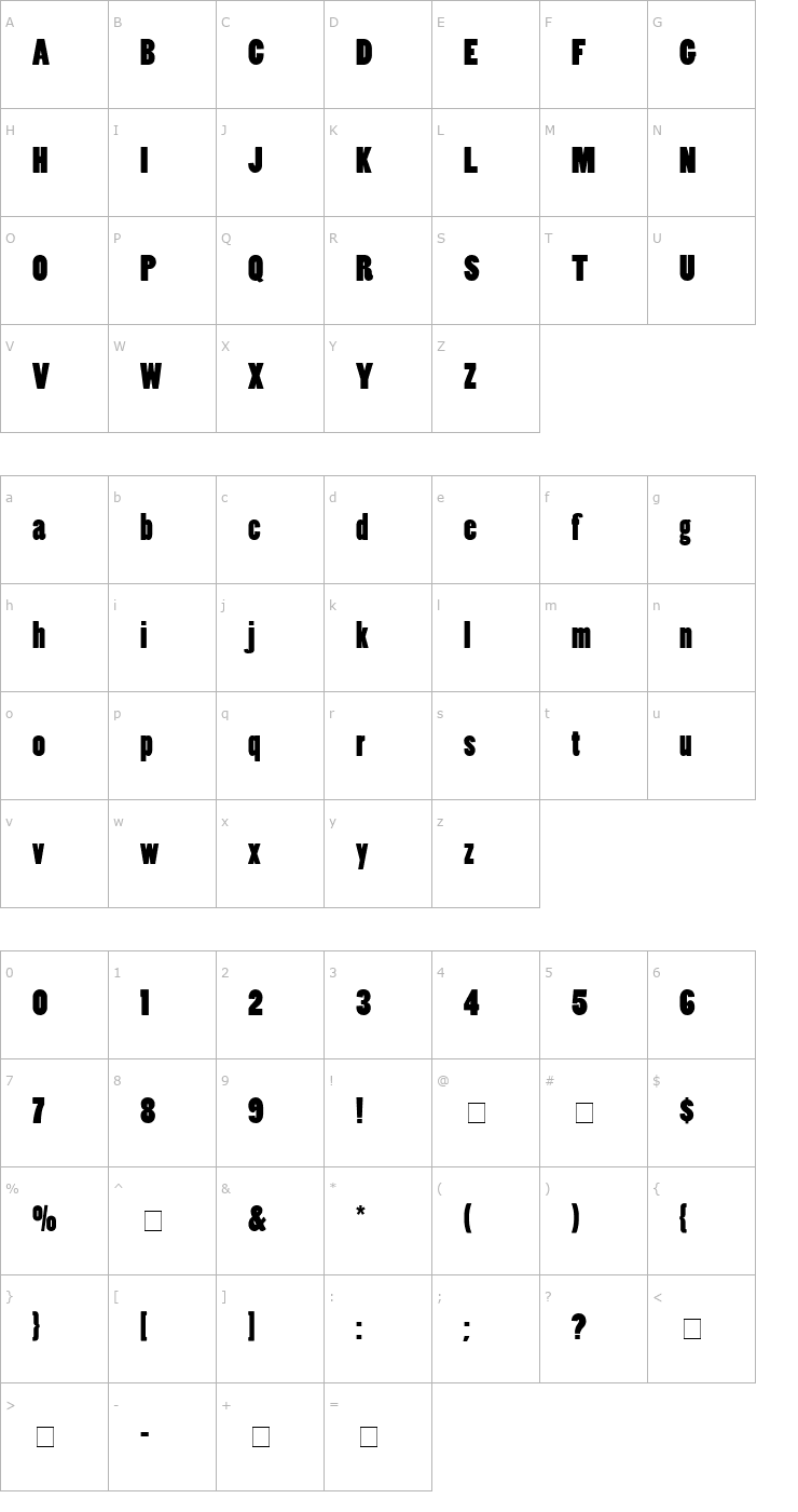 Character Map Slot SSi Black Font