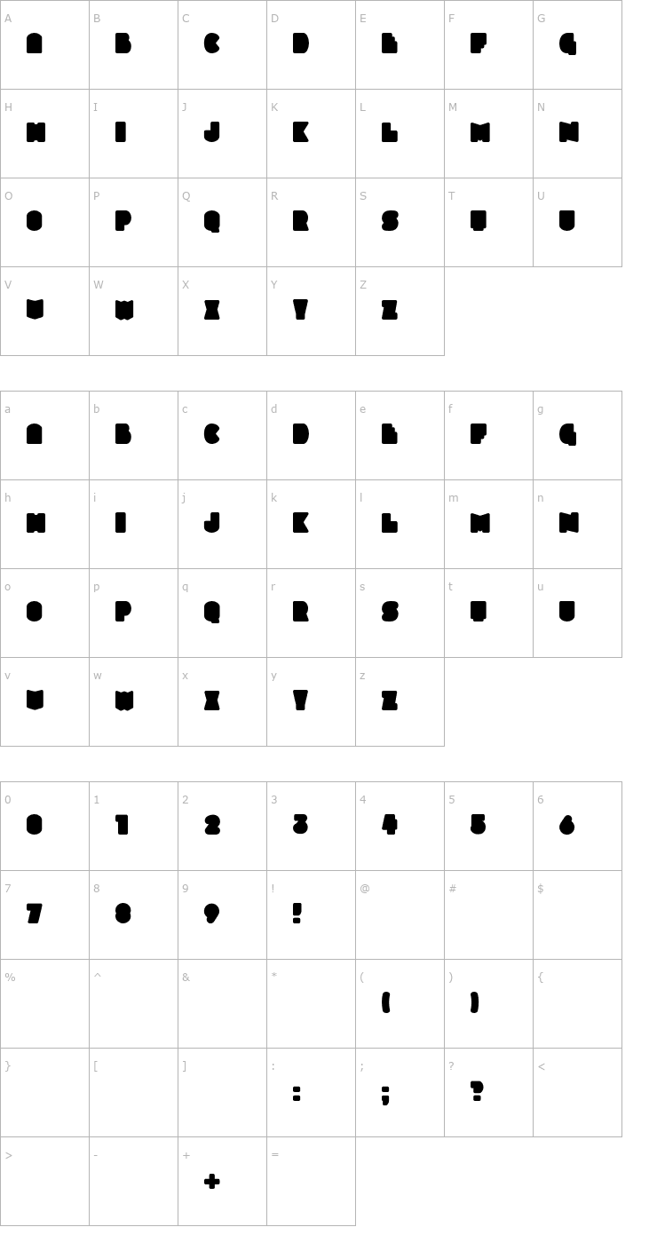 Character Map Slukoni Font
