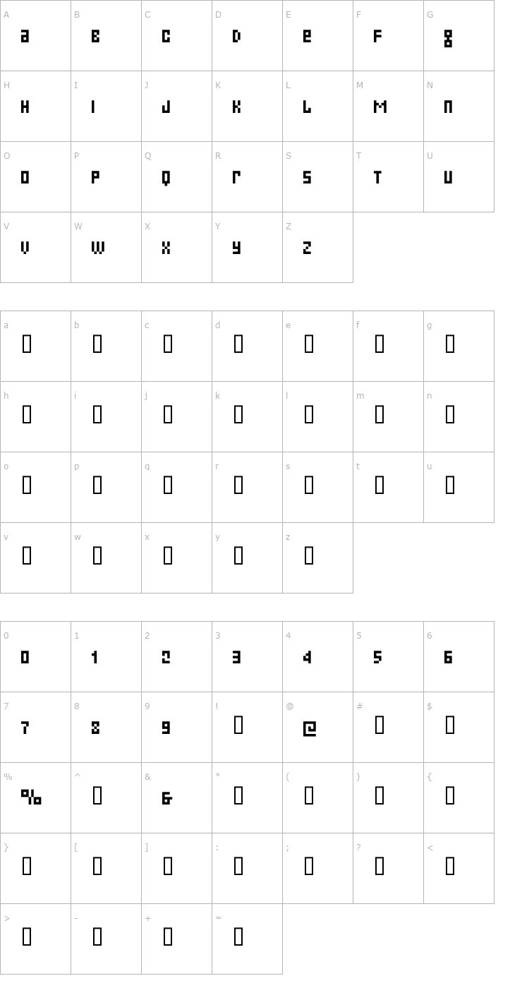 Character Map Small Talk Alt Caps Tight Font