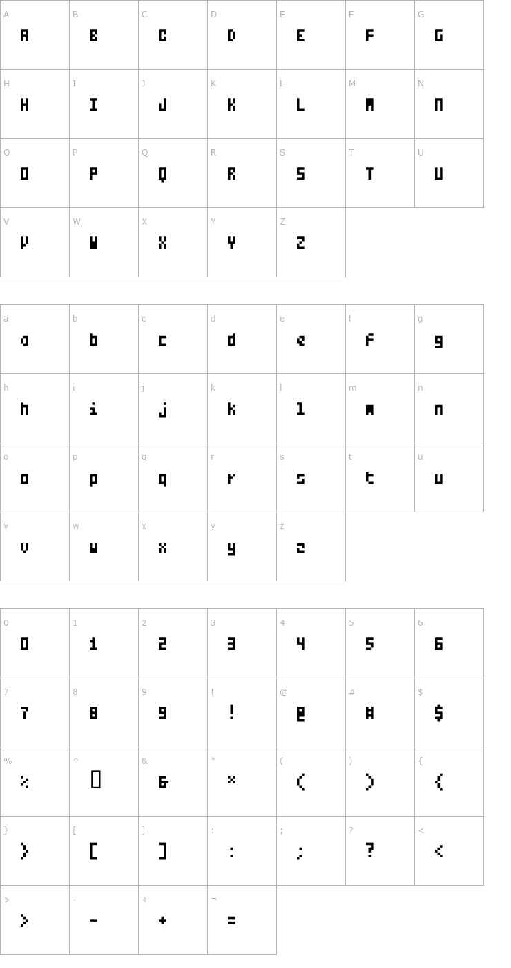 Character Map Small Talk Mono Wide Font