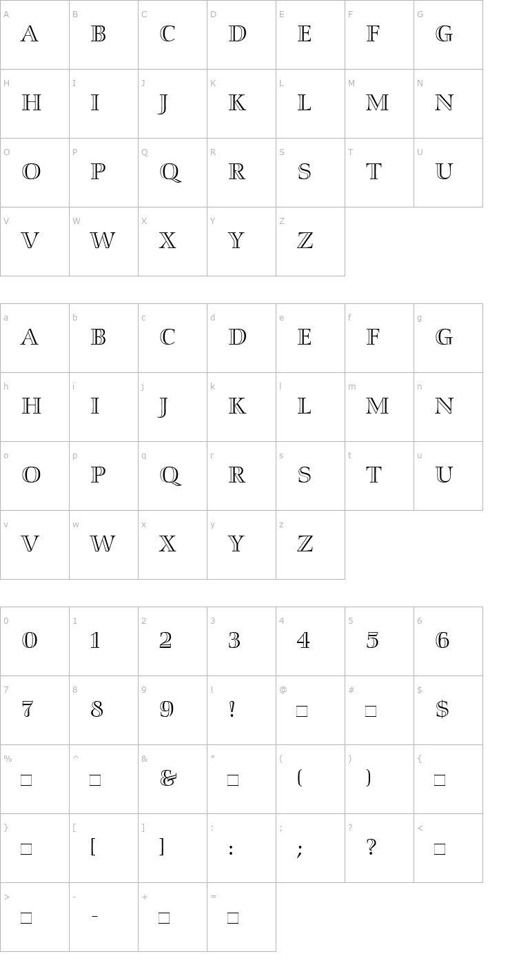 Character Map Smaragd Font