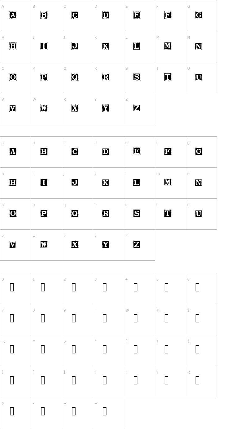 Character Map Smargana Dealing Font
