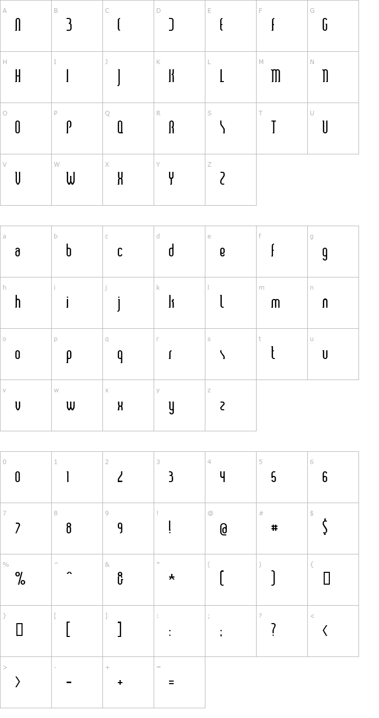 Character Map Smart and Sexy Font